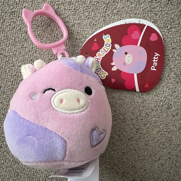🇺🇸 NWT 🐮 3" Clip Patty the Cow Squishmallow Valentine’s Day - Picture 2 of 4